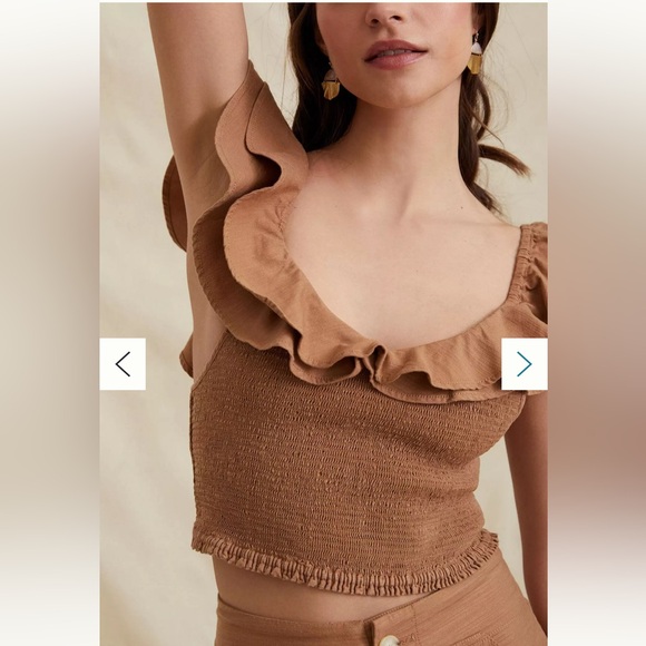 Maeve Brown Ruffle Top - Picture 3 of 6
